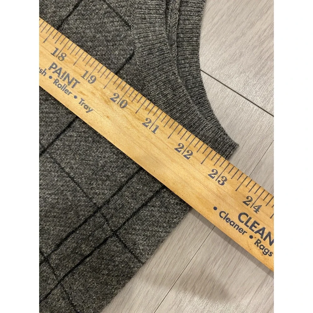 Vintage 90's Polo Ralph Lauren Wool Nylon Sweater Vest L Plaid Large Gray